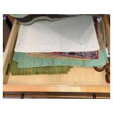 Assorted Placemats - Beige Woven, Blue Mesh, Green Textured Mats