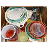 Bowls - Assorted Plastic Mixing Bowls with Lids and Colander
