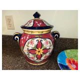 Colorful Ceramic Jar With Lid - Assorted Holiday Plates & Kitchen Decor Set