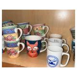 Assorted Ceramic Mugs - Floral Stripe Patterns & Animal Illustrations