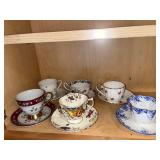 Teacups & Saucers - Porcelain, Assorted Floral Patterns