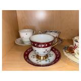 Teacups & Saucers - Porcelain, Assorted Floral Patterns