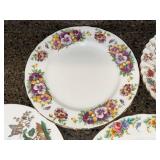 Assorted China Plates - Floral Border Designs & Commemorative Veseli Plate