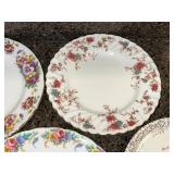 Assorted China Plates - Floral Border Designs & Commemorative Veseli Plate