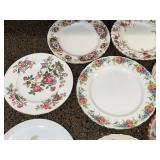 Assorted China Plates - Floral Border Designs & Commemorative Veseli Plate