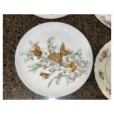 Assorted China Plates - Floral Border Designs & Commemorative Veseli Plate