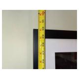 Black Metal Bar Stools (Lot of 2) & Framed Floral Print