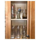 Assorted Clear Glassware - Highball Glasses, Tumblers & Souvenir Glasses