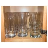 Assorted Clear Glassware - Highball Glasses, Tumblers & Souvenir Glasses