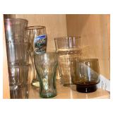 Assorted Clear Glassware - Highball Glasses, Tumblers & Souvenir Glasses