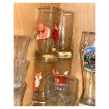 Assorted Clear Glassware - Highball Glasses, Tumblers & Souvenir Glasses