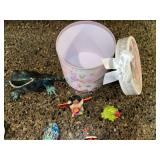 Assorted Ceramic Figurine Salt & Pepper Shakers & Floral Decor Jar