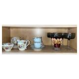 Paragon Minuet Fine Bone China Teacups & Saucers Set - English Floral Pattern