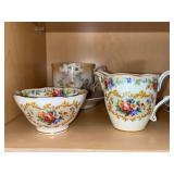 Paragon Minuet Fine Bone China Teacups & Saucers Set - English Floral Pattern