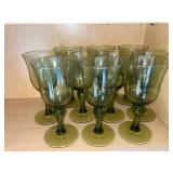 VTG Emerald Green Glass Goblets