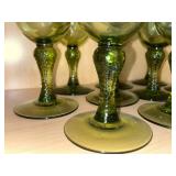 VTG Emerald Green Glass Goblets