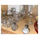 Crystal Glassware & Hydrangea Dinnerware Set - Plates, Bowls, Pitcher