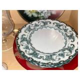 Crystal Glassware & Hydrangea Dinnerware Set - Plates, Bowls, Pitcher