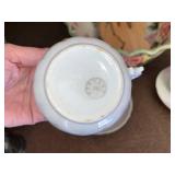 Medley Floral Rose Teacup Set with Large Rose Pattern Bowl - 2 Cups & Saucers, Made in China