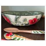 Hand-Painted Ceramic Kitchenware Set - Bowls, Spoons & Utensils
