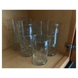 Glass Tumblers - Clear Glass with Etched Leaf Pattern