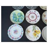 Vintage Floral China Plates - Mixed Blue/White Transferware & Cream Floral