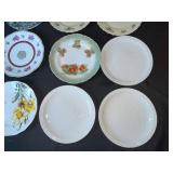 Vintage Floral China Plates - Mixed Blue/White Transferware & Cream Floral
