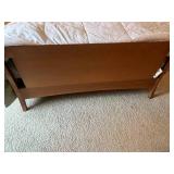 Queen Bed Frame - Mattress & Bedding Included, MCM Wooden Head/Footboards