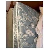 Queen Bed Frame - Mattress & Bedding Included, MCM Wooden Head/Footboards