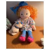 Applause Plush Dolls Set - Vintage Rag Dolls with Light-Blue Booties