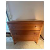 MCM Wood Dresser - 4-Drawer Chest with Double Knob Pulls, Brown Finish