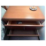 2-Drawer Wood Nightstand (Shade 14x16) w Lamp