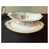 Went Worth China DresRosa - 3pc Porcelain Serving Set: Lidded Sugar Bowl, Creamer & Compote Dish