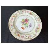 Wentworth DresRosa Floral Bouquet China Plates - with Gold Trim