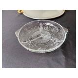 KROMEX Made in USA Silver Serving Tray with Crystal Glassware Set