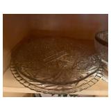 Crystal Glassware & Dinnerware Collection - Etched Bowls, Pressed Pattern Plates, Holly Decor