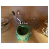 Crystal Glassware & Dinnerware Collection - Etched Bowls, Pressed Pattern Plates, Holly Decor