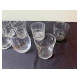 Glassware Set - Assorted Drinking Glasses, Goblets & Pink-Handled Mug (Clear Glass)