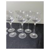 Clear Glass Stemware Set - Wine Goblets & Crackle Glass Tumblers