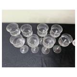 Clear Glass Stemware Set - Wine Goblets & Crackle Glass Tumblers