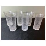 Clear Glass Stemware Set - Wine Goblets & Crackle Glass Tumblers