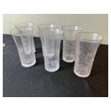 Clear Glass Stemware Set - Wine Goblets & Crackle Glass Tumblers