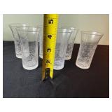 Clear Glass Stemware Set - Wine Goblets & Crackle Glass Tumblers