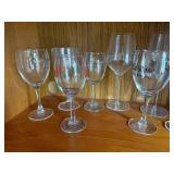 Bella Rose Winery Glasses - Assorted Clear Wine Glass Stemware