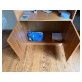 Oak Wood China Cabinet with Glass Doors - 76 in H x 31 in W x 16 in D - contents not inc