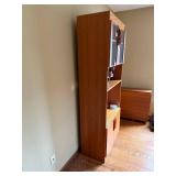 Oak Wood China Cabinet with Glass Doors - 76 in H x 31 in W x 16 in D - contents not inc