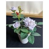 Garden Path Floral Canvas Painting - 36 in Tall & 2 Faux Flower Arrangements Included