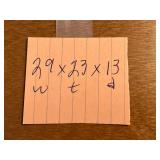 Vintage Marble-Top Bombe Dresser with Floral Inlay & Brass Pulls w Table Lamp, Framed Print & Clock