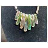 Turquoise, Abstract Gem & Enamel & "Thrive