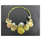 Turquoise, Abstract Gem & Enamel & "Thrive